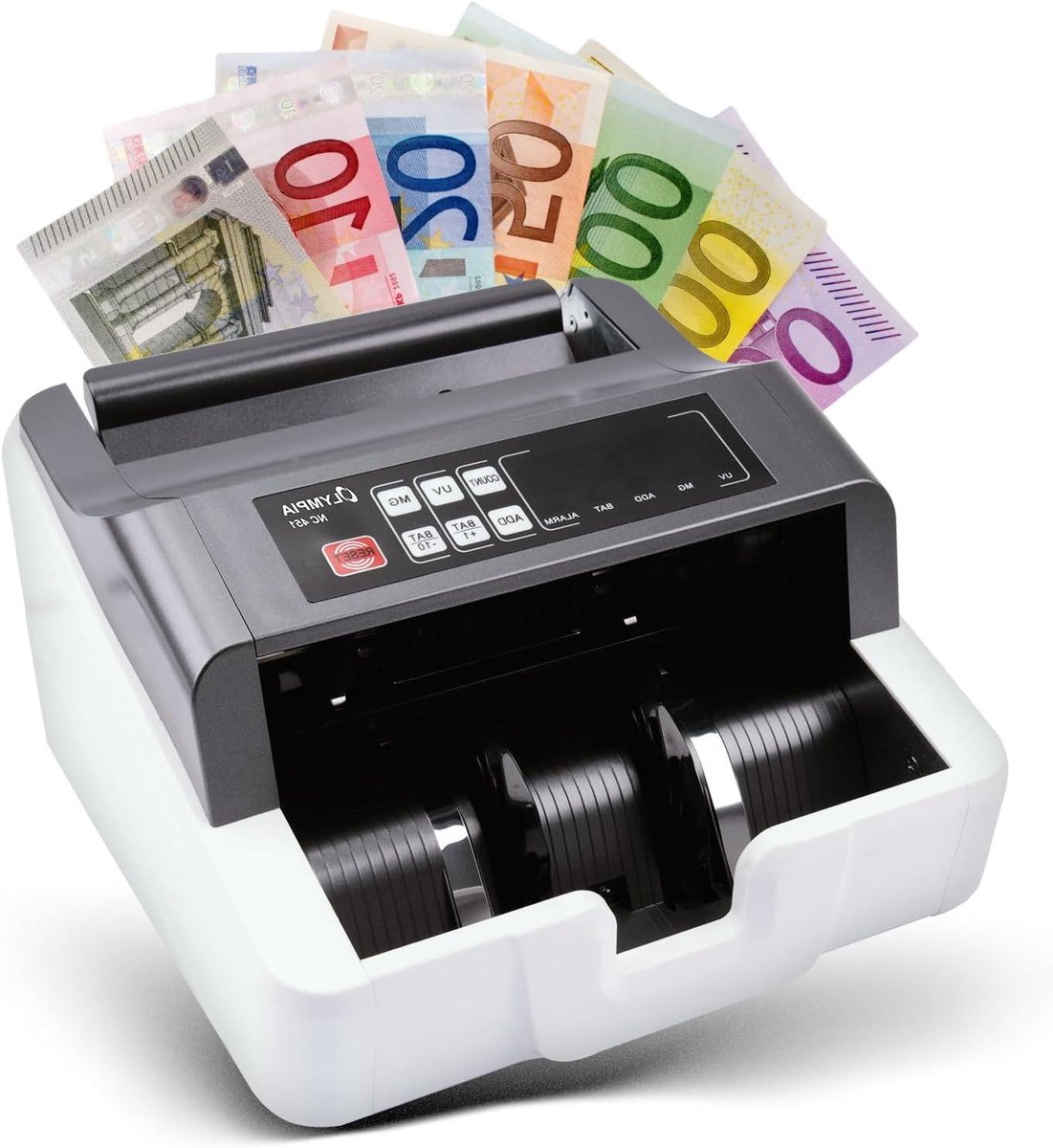 Geldtelmachine Bankbiljet Tester - Bankbiljet Teller - Snel Geld Tellen - UV MG Detectie - 1000 Biljetten/Min - Multicolor