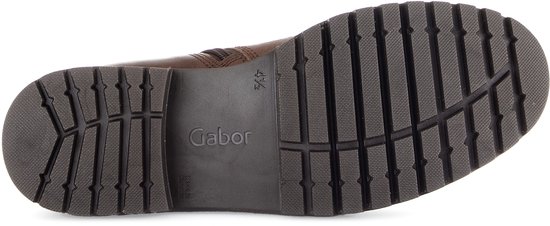 Bruine profielzool van Gabor met de tekst Gabor en maat 4½ in het midden.