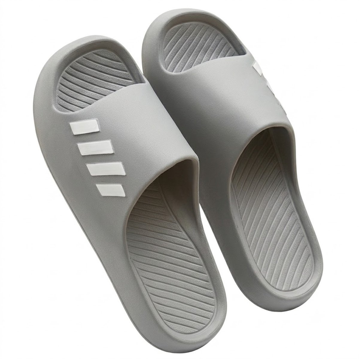 Grijze badslippers heren en dames instap slippers antislip dik zool zacht voetbed open teen douche slippers strand slippers casual slippers geschikt voor binnen en buiten maat 43