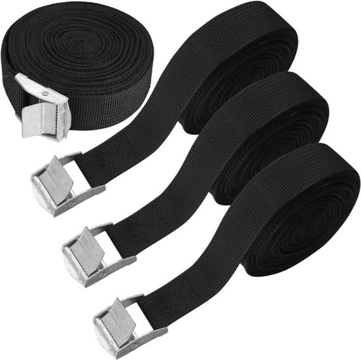 Set van 4 Spanbanden 20 mm x 2 m - Belastbaar tot 150 kg - Verstelbare Riem met Klemslot - Ladingbeveiliging voor Transport, Vracht en Camping - Sterke Banden - Veilig Vervoeren