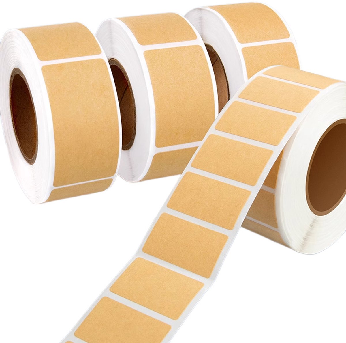 Stickervellen - Verwijderbare beschrijfbare kraftstickers - label sticker - houdbaarheid stickers - Vriezer & voedselopslag labels - Plaklabels voor organiseren, taggen & naamlabels - 25×40 mm, 3 rollen met 320 etiketten per rol