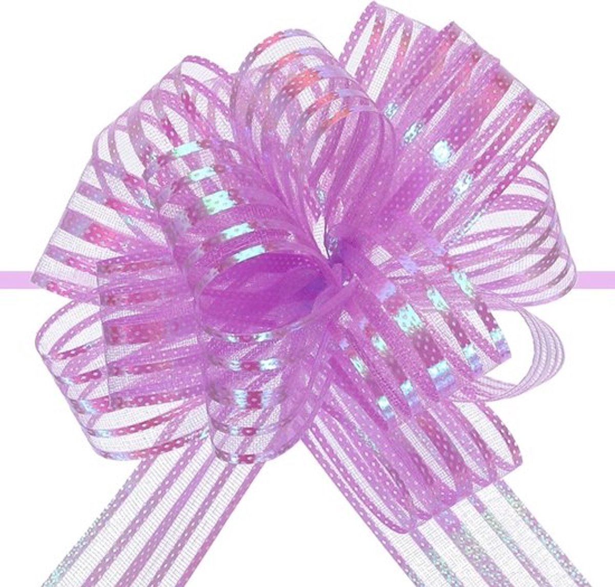 5 stuks grote organza trekstrik 10 cm - cadeauverpakking linten - bruiloftsmand decoratie - paarsLint