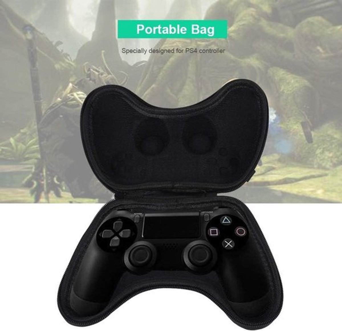 Schokbestendige draagtas voor gamecontrollers - opbergtas voor 4 controllers - zwart met hoogwaardig materiaal