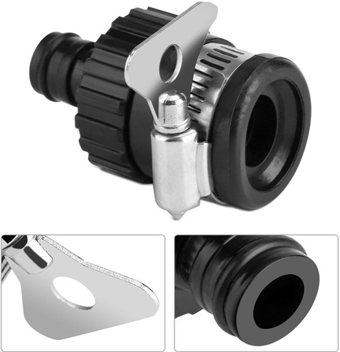Mengkraan Slang Connector - Tuinslang Adapter - Eenvoudig te installeren - Roestvrij staal - Tijd besparend - Geschikt voor keuken en tui...