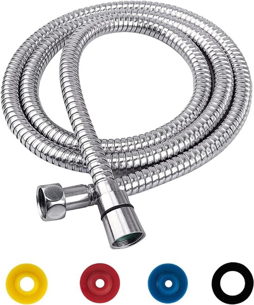 Flexibele Douche Slang van RVS met Anti-Draai Bescherming en Waterbesparende Flow Limiter, 1/2 inch Aansluiting, Geschikt voor Alle Douchekoppen, 5 Meter Lang