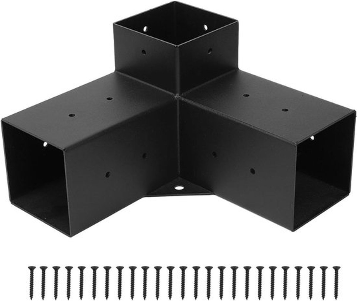 Paviljoenhouder voor houten palen - Hoekklem DIY Post Base Kit - Verzinkte poedercoating - Volledig gelaste posthouder voor pergola - Montageset (ju53-12)
