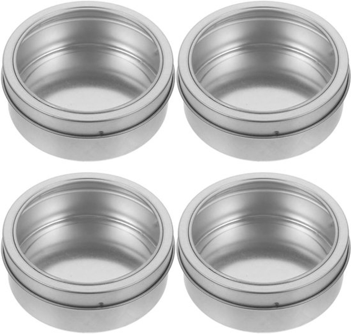 Set van 4 Magnetische Opbergdozen voor de Koelkast - Ideaal voor Kruidensystemen, Keukenorganizers en Metalen Bewaarcontainers met Deksel