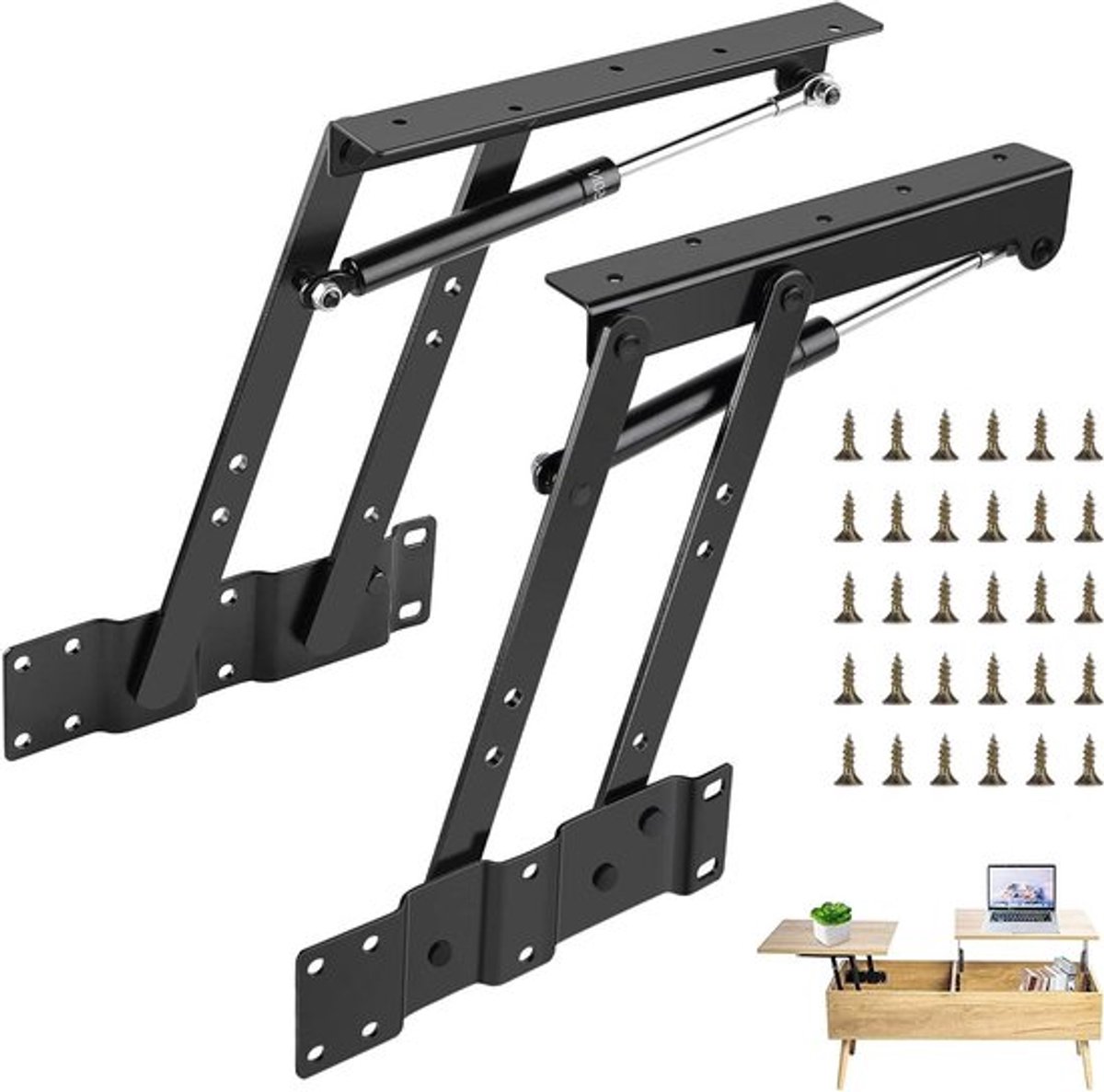 Hydraulische Lift-up Scharnieren 50 kg - Voor Salontafel en Meubel - Set van 2