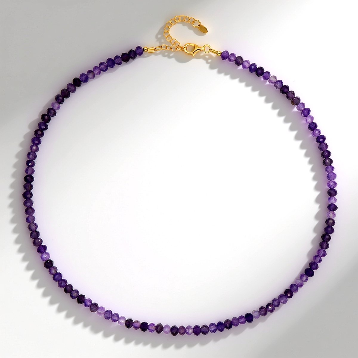 Cavill - Zilveren Ketting met 62,502 ct Uruguayse Amethist - 925 Sterling Zilver Verguld - Verstelbaar 45-50 cm - Elegante Paars Sieraad Dames