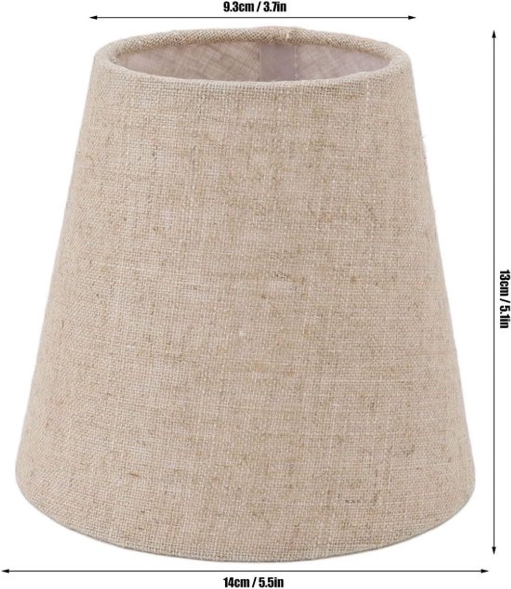 Kleine Lampenkap Clip op Trommellinnen Stoffen | Set van 6 Lampenkappen | Vervanging voor Slaapkamerlamp | Decoratieve Doekbedekking