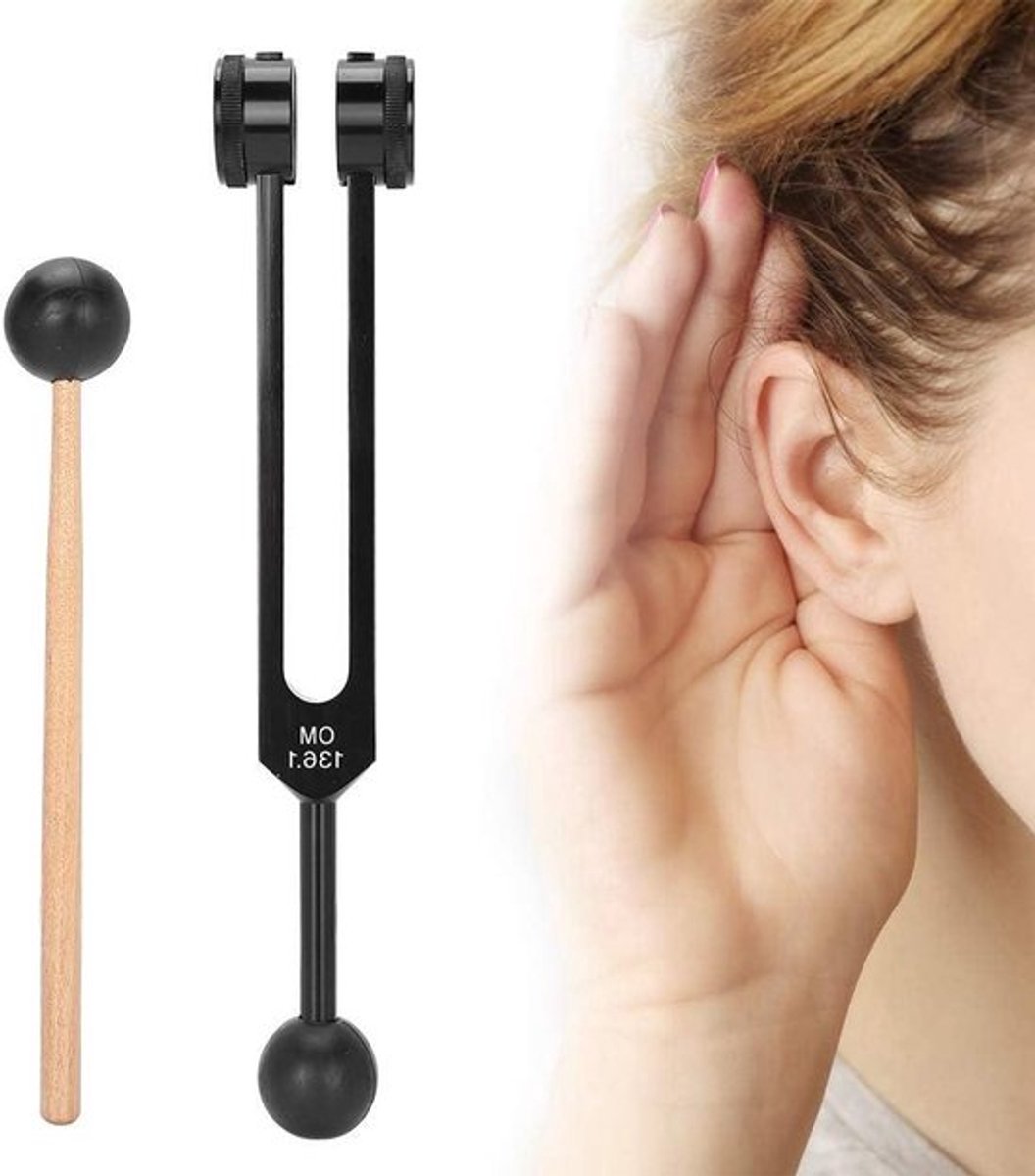 aluminiumlegering voor geluidstherapie en yoga - 136.1Hz vibratietool met rubberen hamer