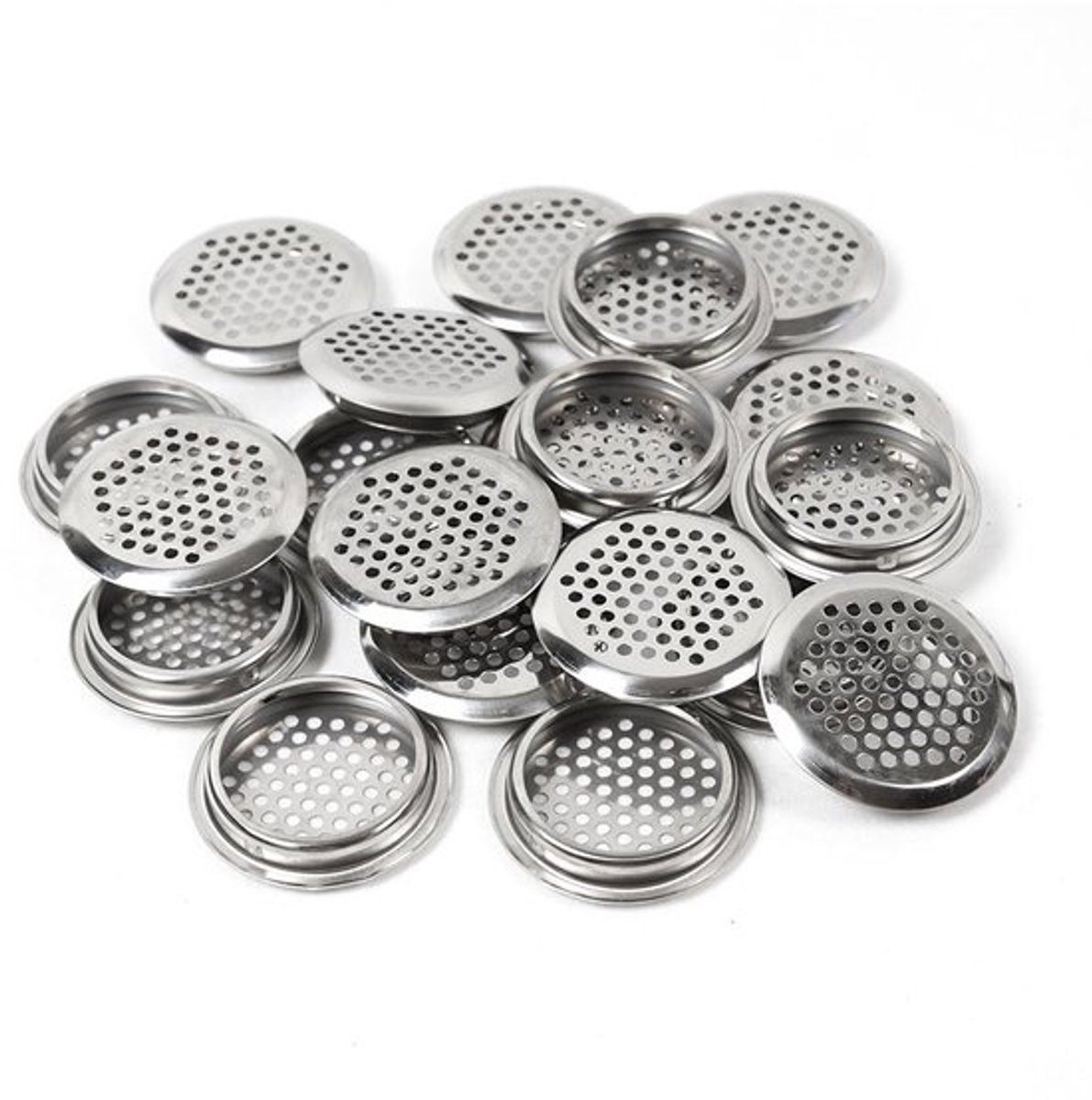 Ventlid 20 Stuks - Ventilatie - Roestvrij Staal - Meubeltoepassing - 65mm - Mondventilatie
