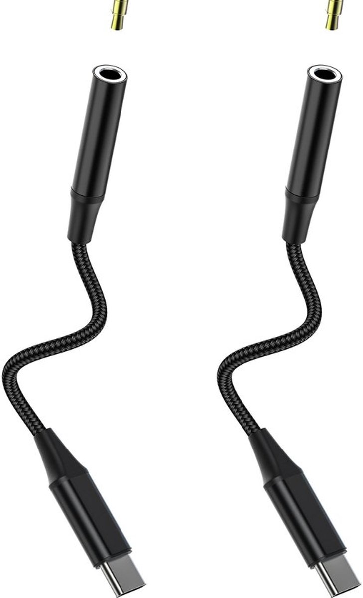 USB C naar 3,5 mm Hoofdtelefoonadapter (2 Stuks)
