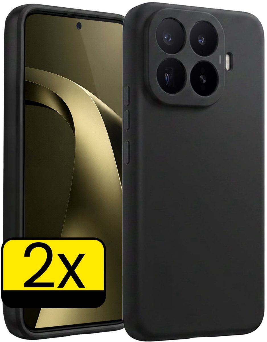 Hoesje - 2 Stuks - Geschikt voor Xiaomi 17T - Sterk & Shockproof - Case Siliconen - Back Cover - Telefoon Hoes - Telefoonhoesjes - Zwart