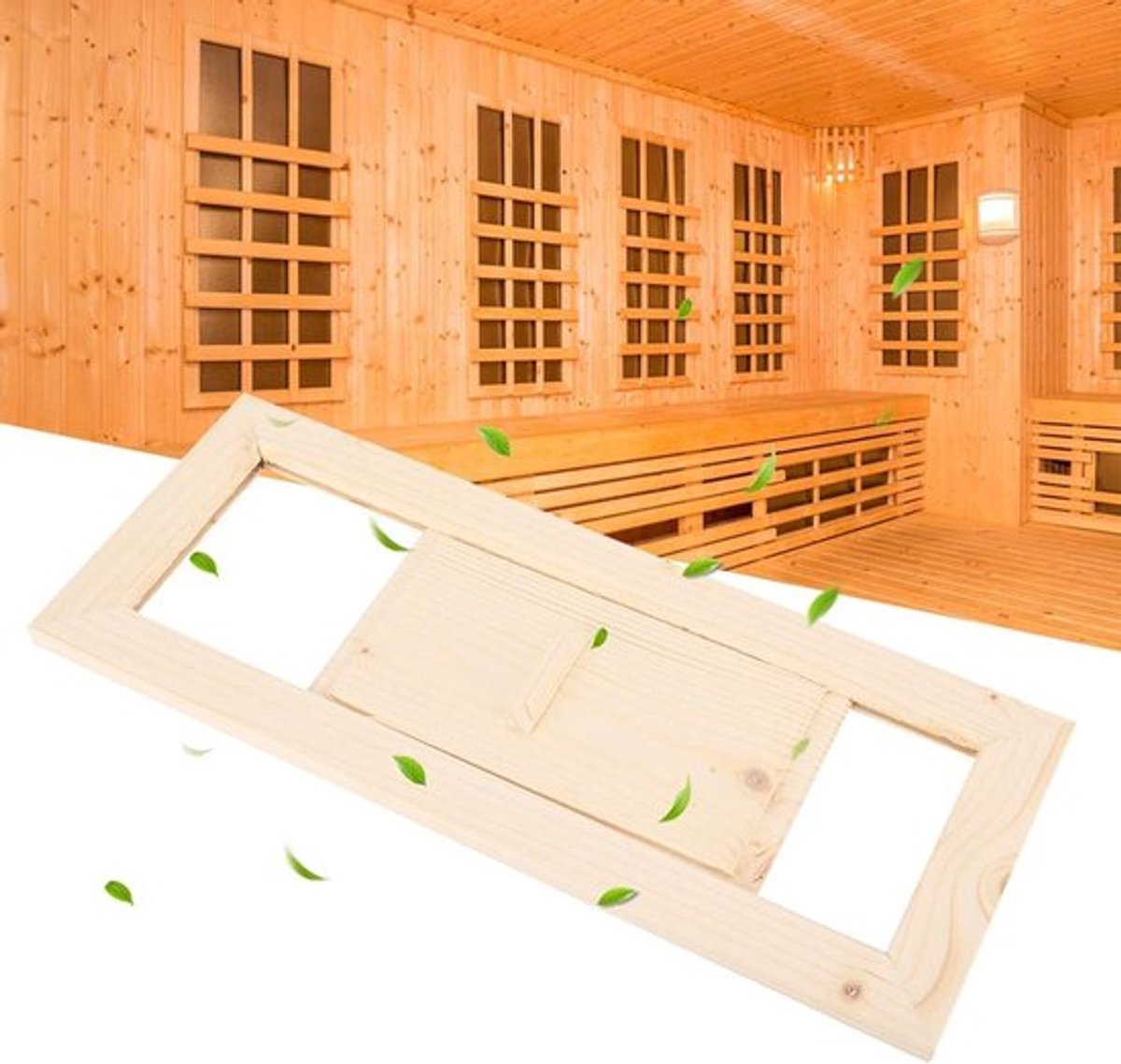 Accessoires voor Sauna en Stoomkamer - Ventilatierooster Rechthoekig Hout - Binnen en Hamam - Verbeterde Ventilatie
