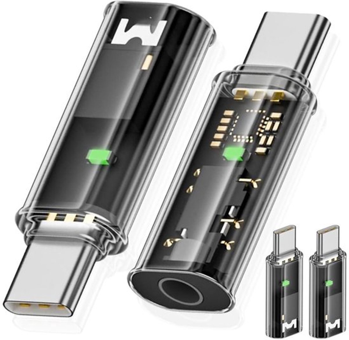 USB C naar 3,5 mm audioadapter met magnetische aansluiting voor Type-C apparaten - set van 4stuks
