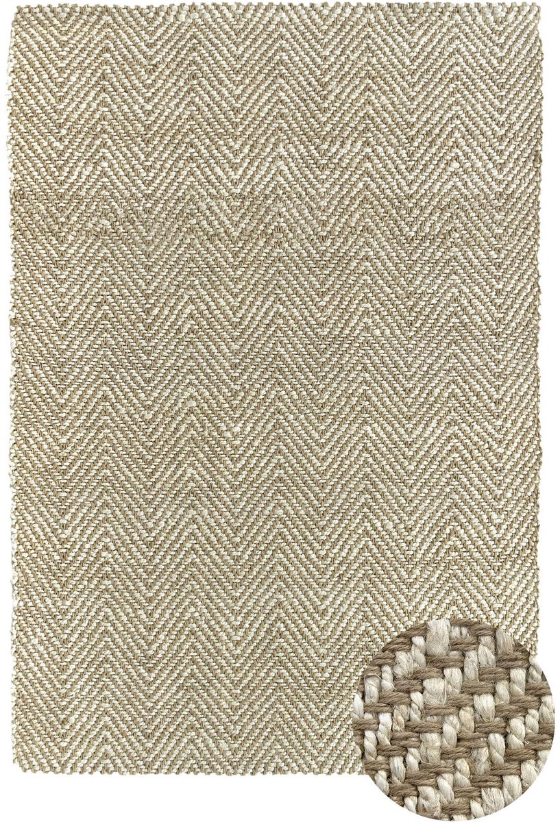 SnelShoppen - Alcazar jute tapijt 100% natuurlijke jutevezel - zacht handgeweven tapijt 230x160cm - ideaal voor woonkamer, slaapkamer en hal - wit, ge