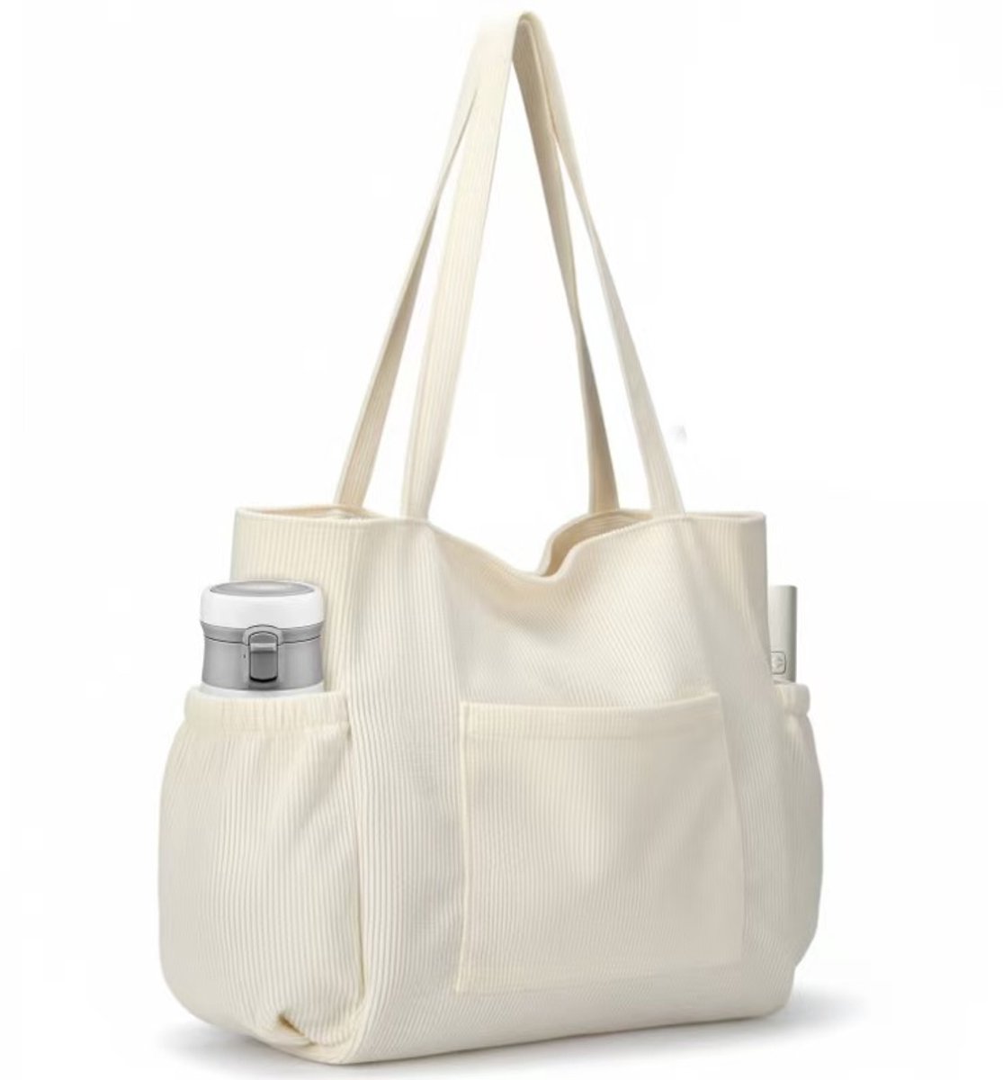 Dameshandtas van corduroy, grote inhoud, schattige handtas met 6 vakken, crossbodytas voor werk/reizen - Stijl 2