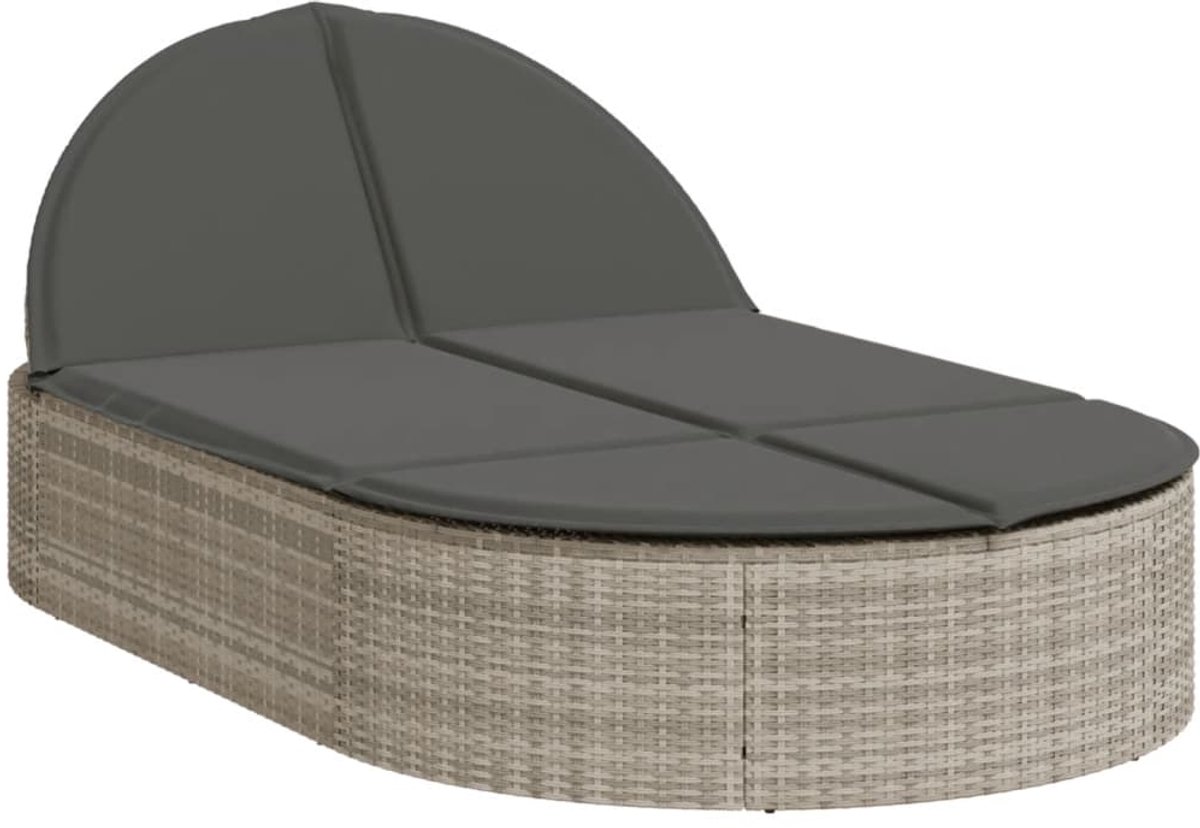 Ligbed - Tuin - Zonnebed - Ligstoel - Loungebed - Weerbestendig - Verstelbaar - Buiten - Opklapbaar - Lichtgrijs