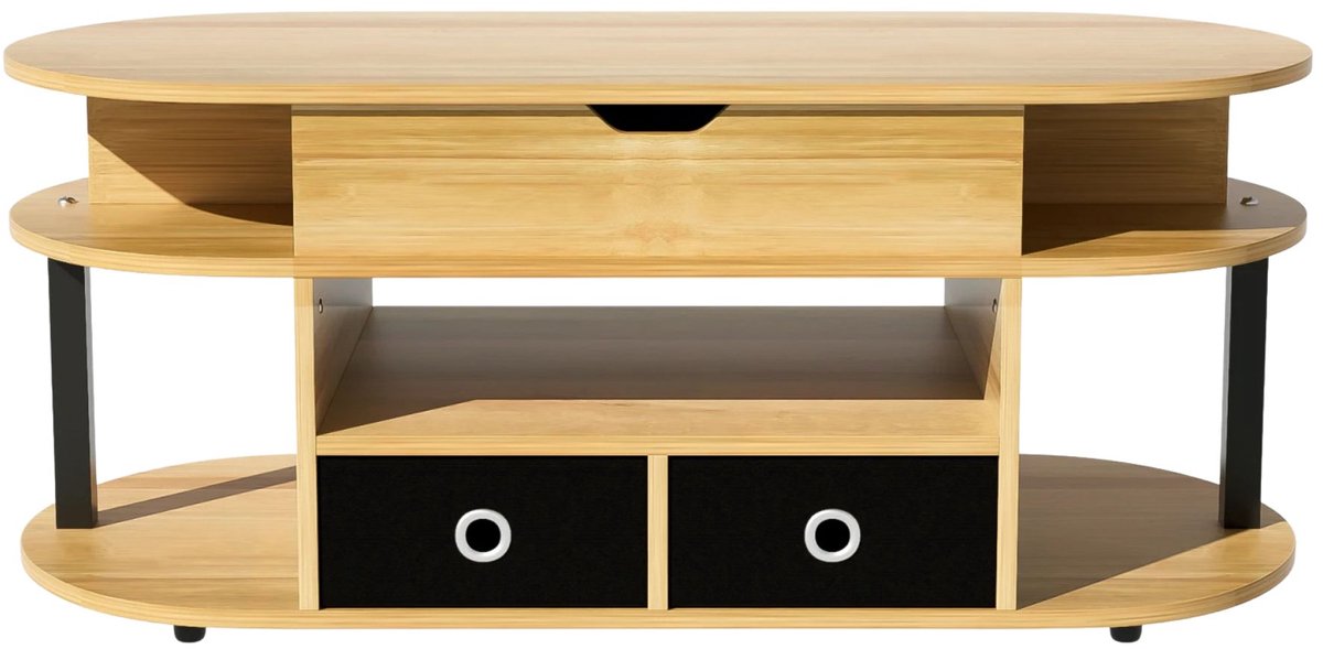 Salontafel Beige – Moderne Koffietafel met Lades, Opbergruimte en Liftfunctie