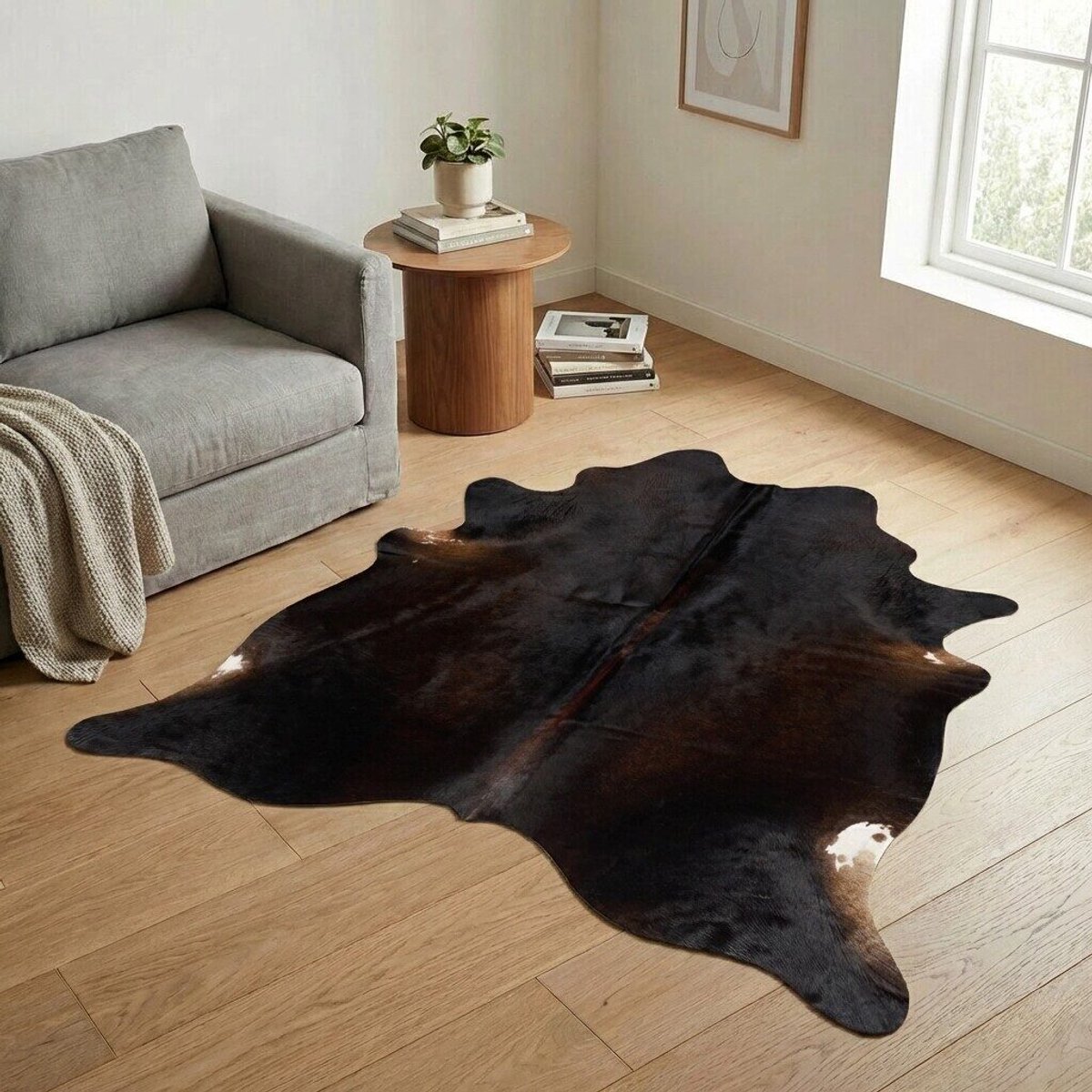 Koeienhuid Vloerkleed - Effen-solid - 215 x 186 cm - Koeienkleed / Koeienvel / Dierenvel / Dierenhuid / Koehuid Tapijt