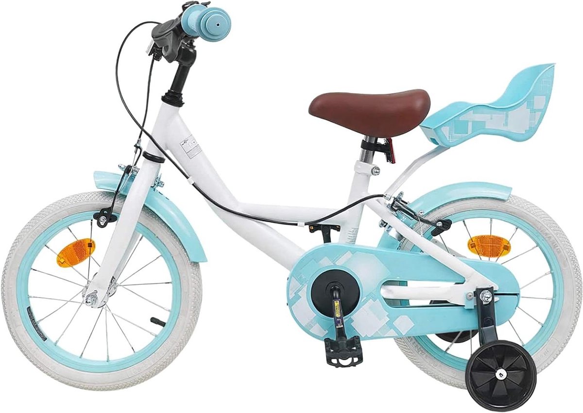 Kinderfiets Loopfiets 14 inch Eerste Fietsavonturen Stalen Frame 14 inch Wit