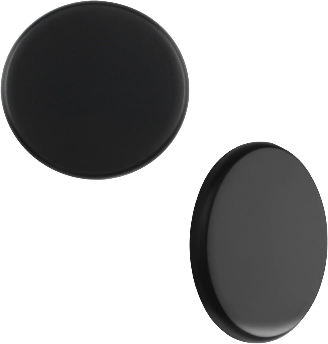2 stuks blanco wandplaat, kunststof schroefloze lege plaat duurzame ronde afdekplaat zelfklevende kunststof wandplaten voor gaten (zwart, 90 mm)