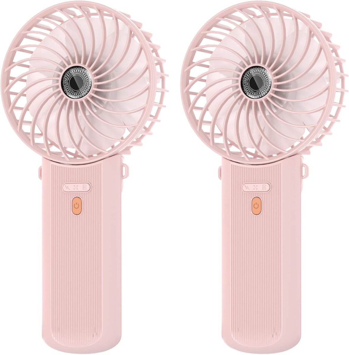 Mini Draagbare Ventilator, 2-delige USB Oplaadbare Handventilator met 4 Snelheden, 5,5–16 Uur Werktijd, 180° Opvouwbare Kleine en Stille Tafelventilator voor Thuis, Kantoor, Reizen – Roze