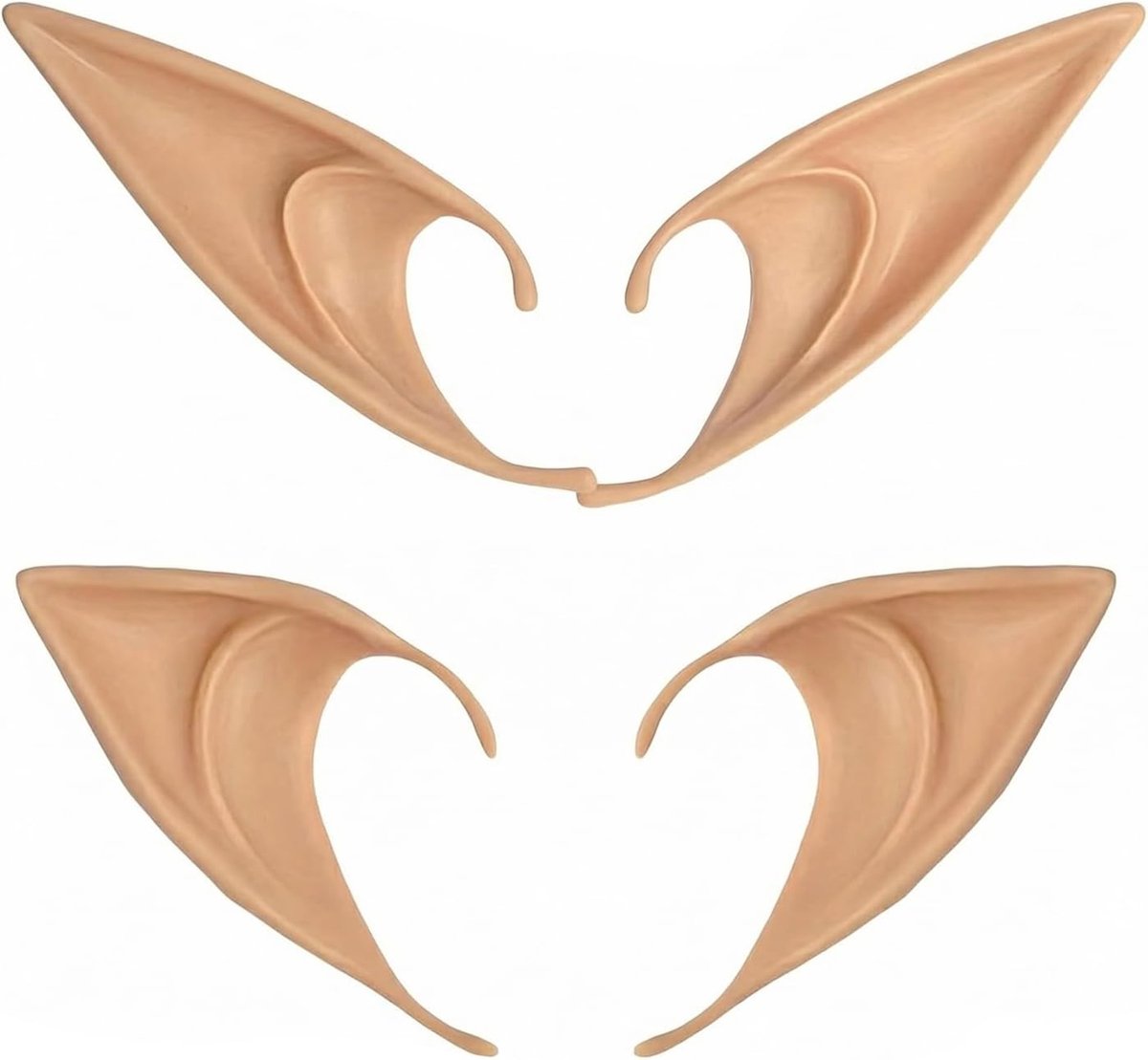 Brune Elforen voor Cosplay, 10cm en 12cm Lange Zachte Latex Oren, Perfect voor Halloween, LARP en Themapartijen
