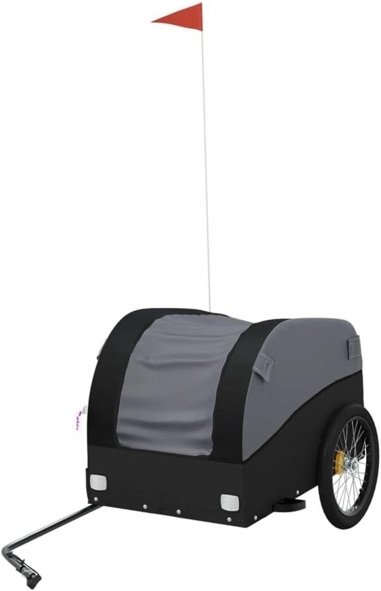 Fietskar - Vervoer aanhanger - Zware spullen vervoeren - Robuust ijzeren frame - 45 kg draaglast - Zwart