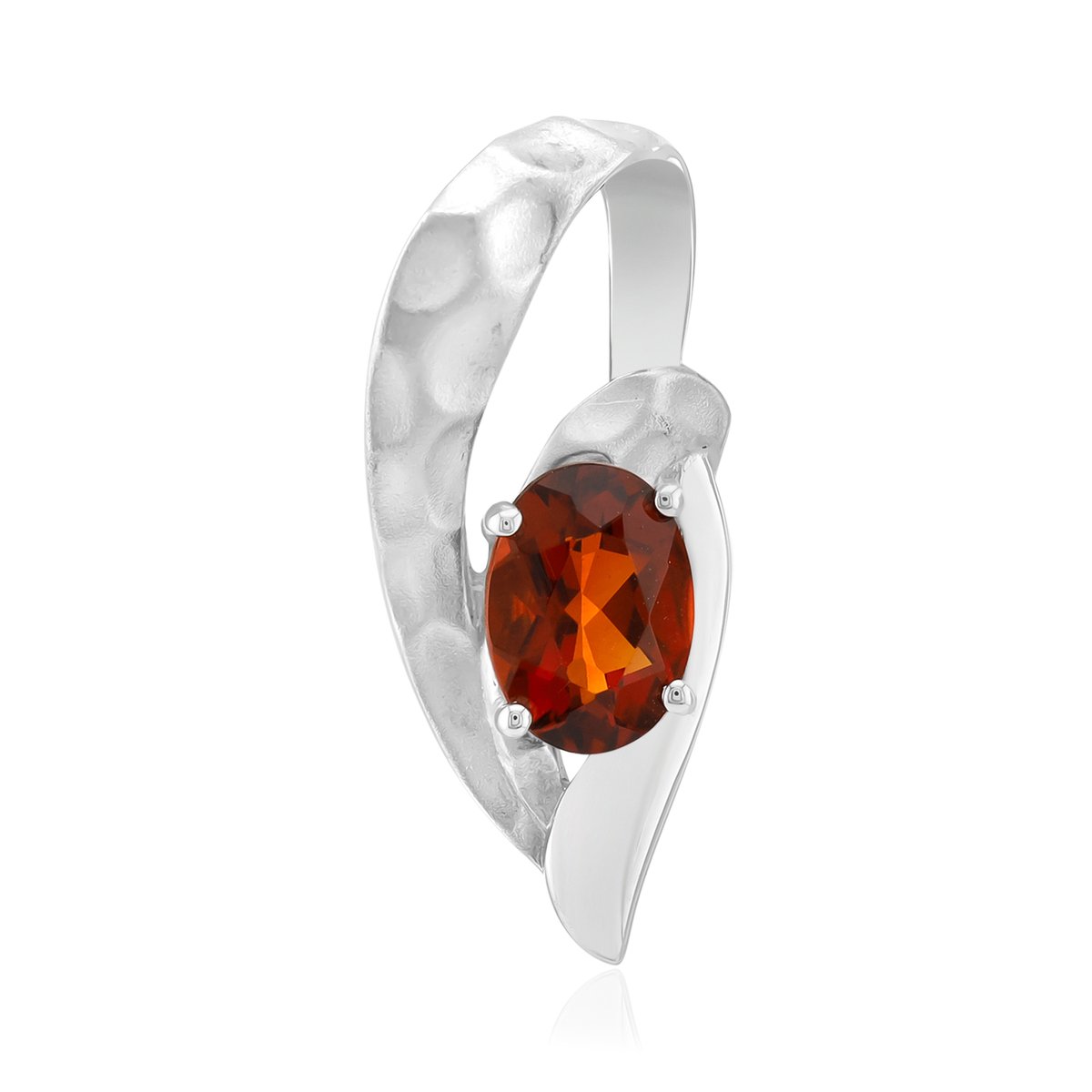 Cavill - Zilveren Hanger met Madeira Citrien 0,68 ct - 925 Sterlingzilver met Palladium - Ovaal Edelsteen - Modern & Hypoallergeen Sieraad
