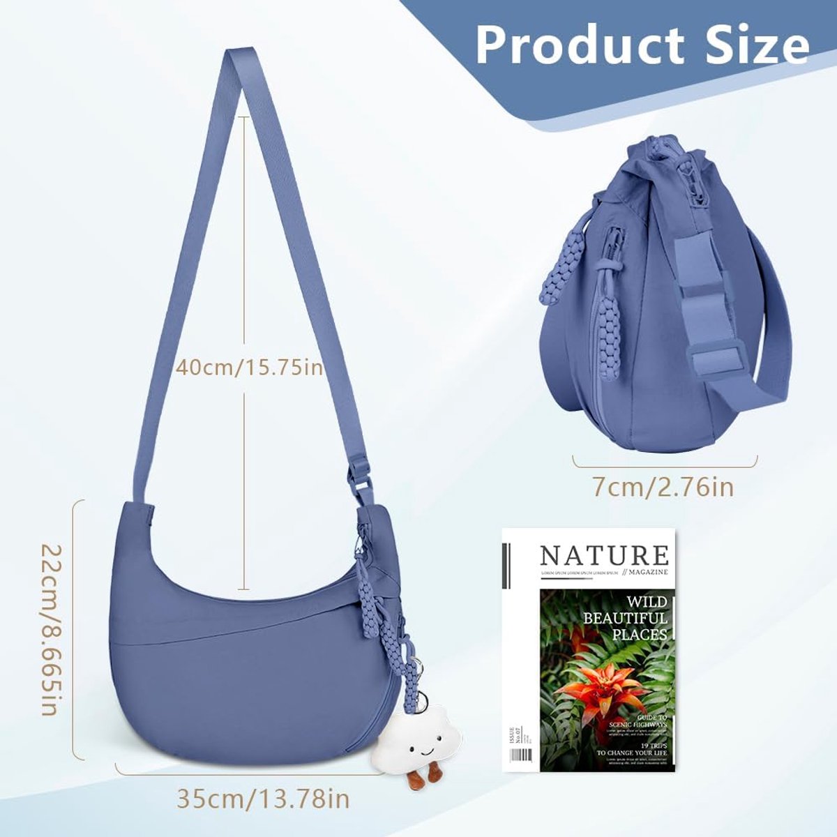 Crossbody Bag dames schoudertas, halve maan crossbody tas, corduroy tas, casual schoudertas, hobo halve maan tas met verstelbare schouderriem, buiktas dames voor werk, reizen, dagelijks gebruik