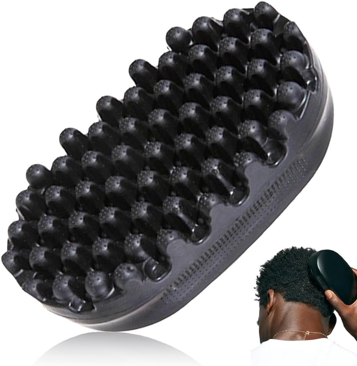 1 stuk haarborstel, krullende rubberen haarborstel, dreadlock-twist-styler -kwast, wasbare afro-haarspons, afro-racket voor vuil gevlochten krullend haar, spons voor haar, A, A