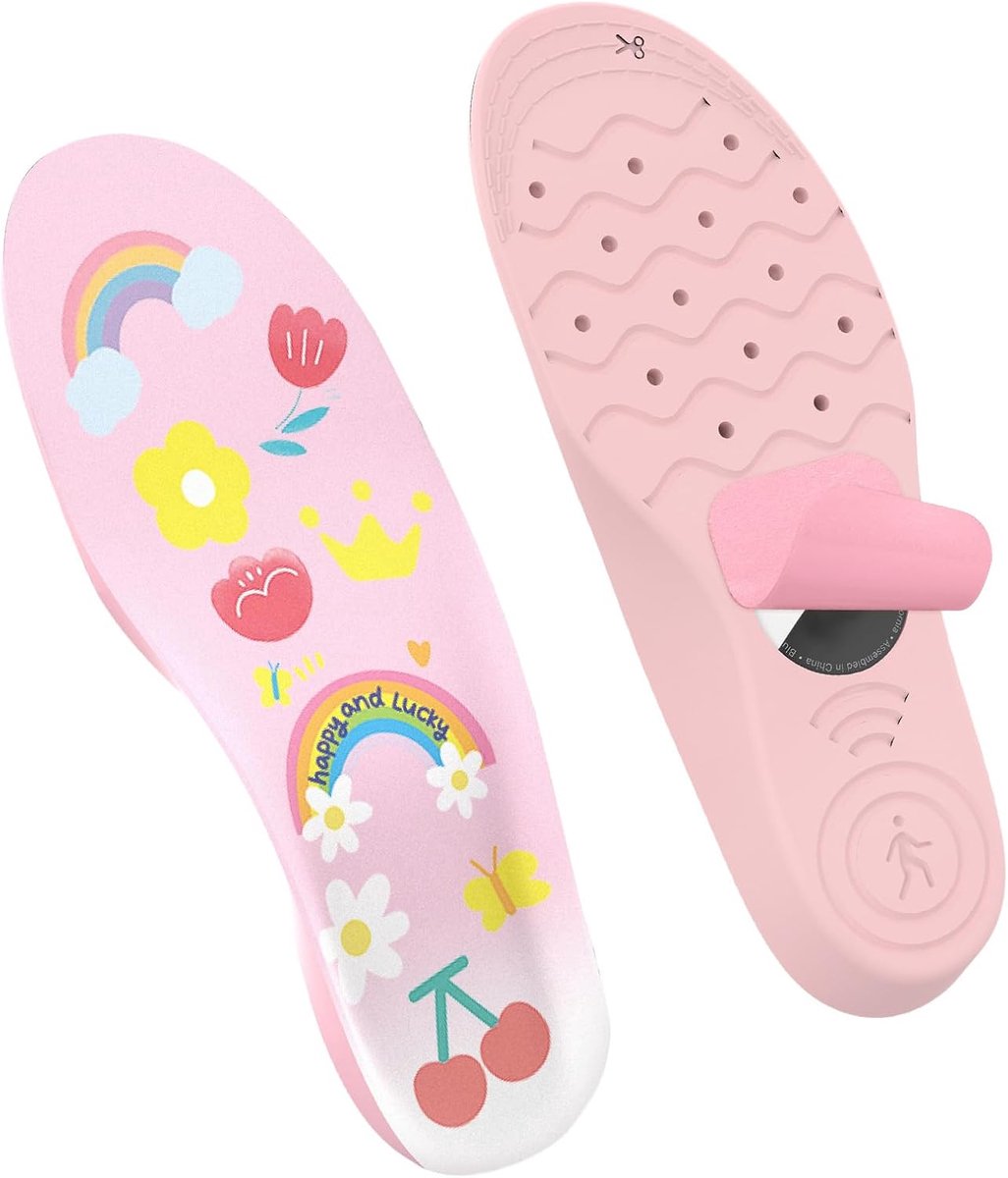Air Tag Tracking Device Inlegzolen Comfortabele Veilige Inlegzolen Cartoon Roze (175-190mm)