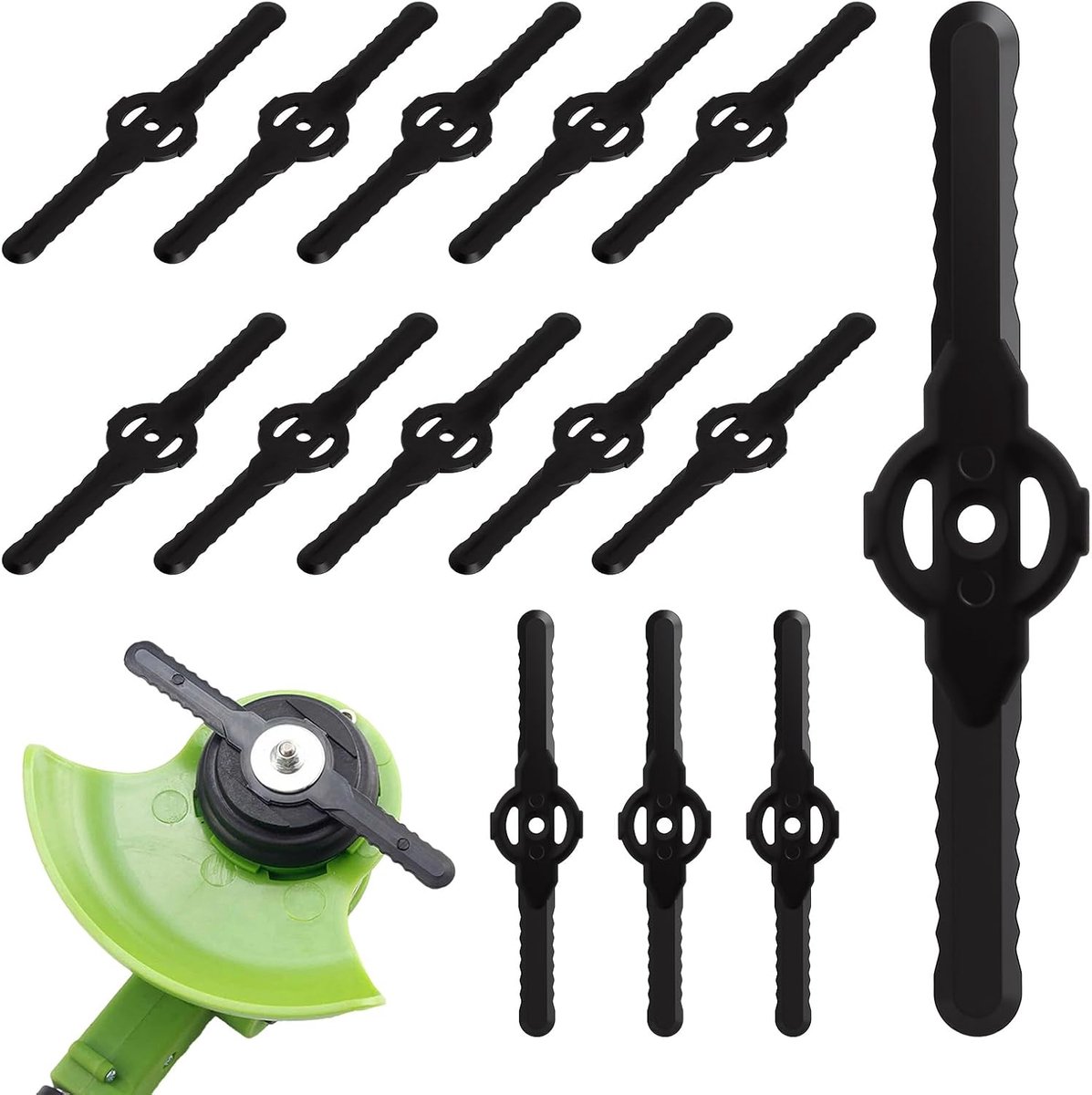 Messen grastrimmer, 5 mm trimmer, robuuste kunststof messen voor accu-grastrimmer, compatibele bosmaaier, accessoires, hoogwaardige grastrimmer, reserveonderdelen voor tuinonderhoud