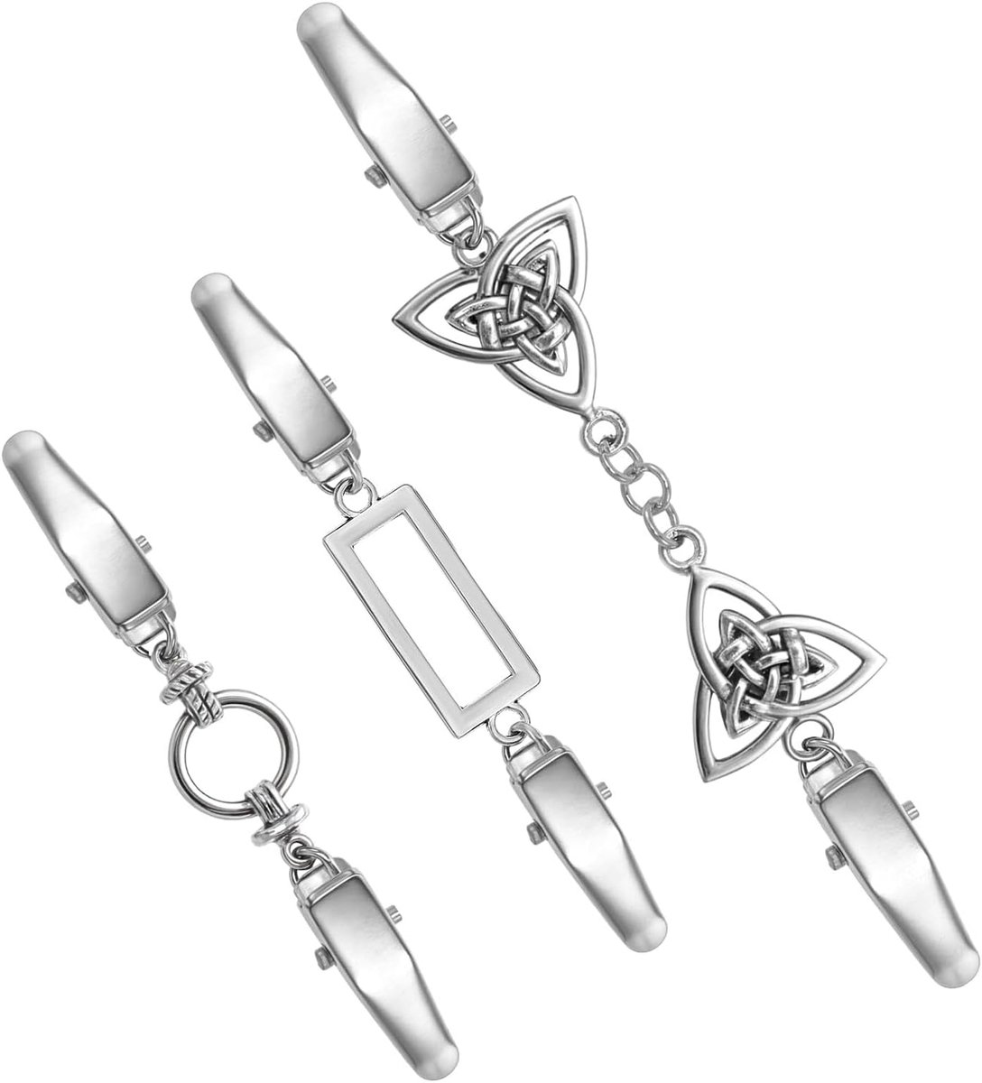 3 stuks Cinch Cardigan Clip - Metalen Taille Cincer voor Sweater Sjaal Shirt Jurk - Clip Sluitingen aan de achterkant om kleding strakker te maken (3 stijlen)