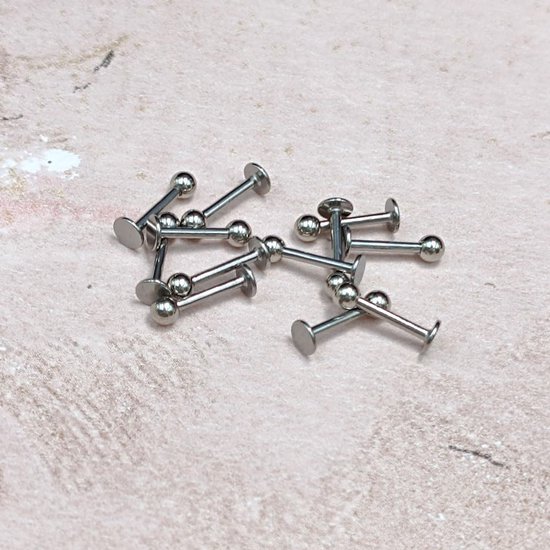 12 stuks, lip, labret, helix, tragus, stud, rvs, 6-12 mm, zilver, goud, zwart, sieraden — afbeelding 5