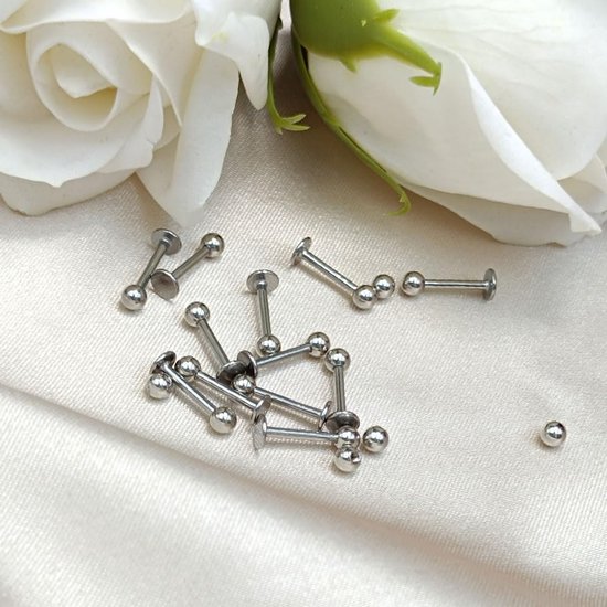 12 stuks, lip, labret, helix, tragus, stud, rvs, 6-12 mm, zilver, goud, zwart, sieraden — afbeelding 2