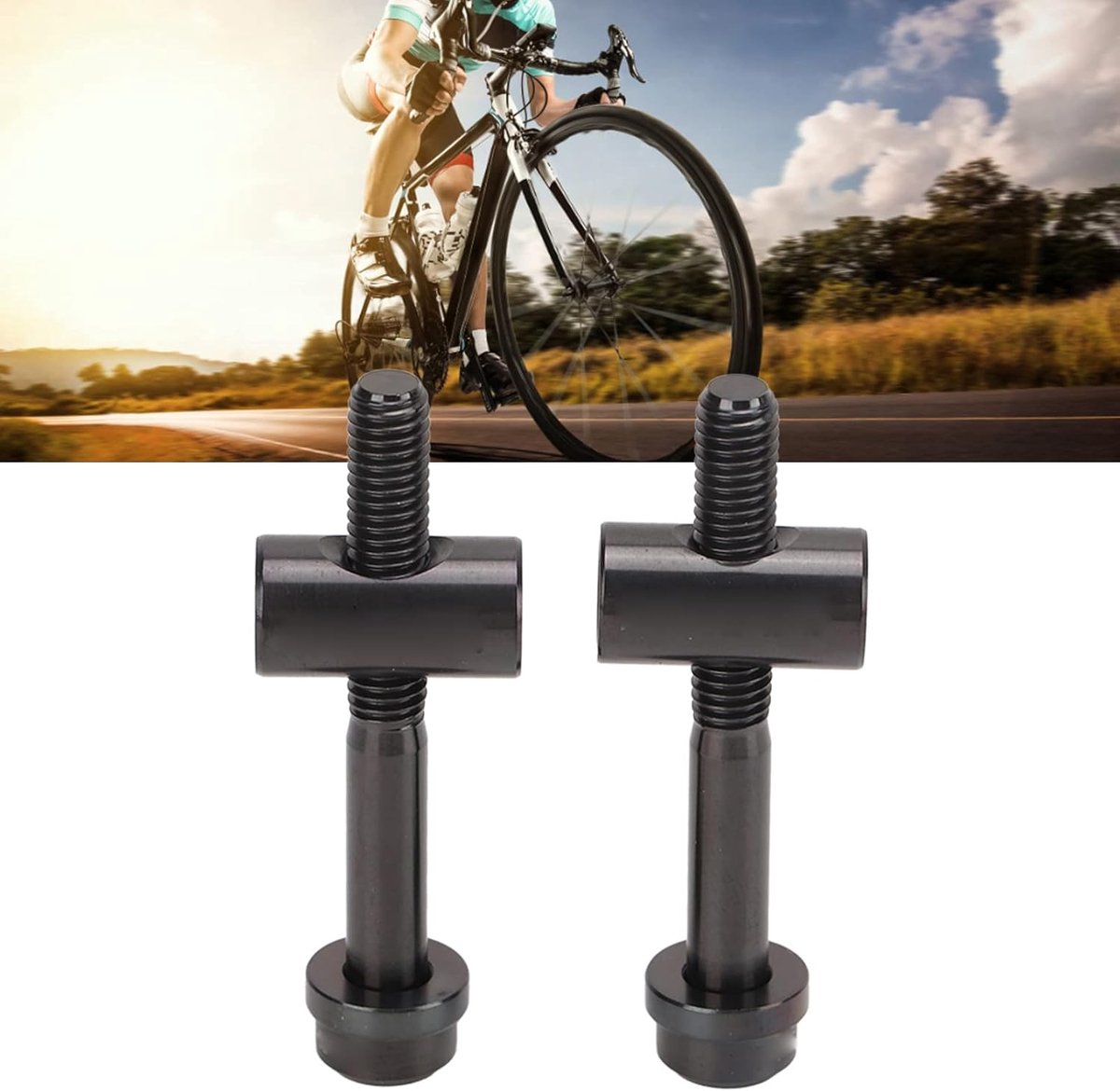 M5 X 40 mm legering fiets zadelpen schroef 2 stuks, bevestigingsschroef, fiets vervanging zadelpen schroef, speciaal ontworpen voor fietsklem (zwart)