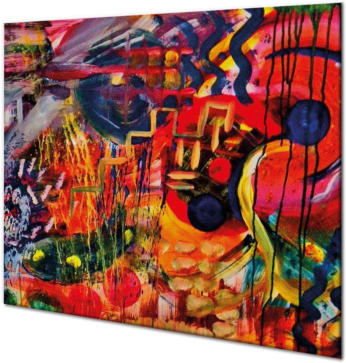 Keramische Kookplaat Beschermer - Snijplank Aanrecht - Keukenwerkblad Vergroten - Krasbestendig Gehard Glas - 60x52 cm - Multicolour