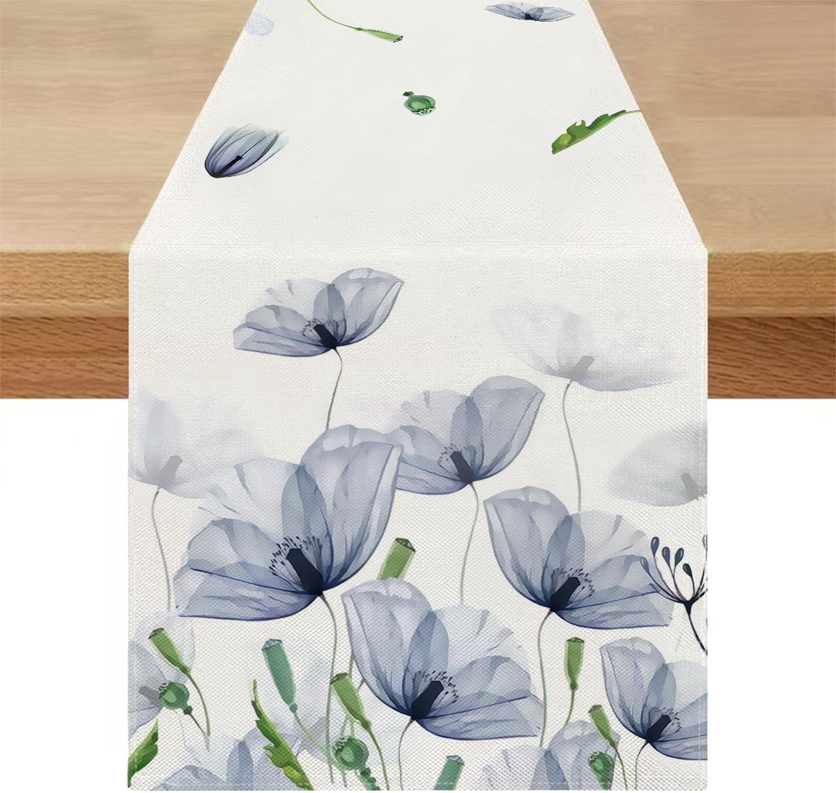 modern, afwasbaar, 40 x 100 cm, landelijke stijl, linnen, loper, planten, bloemen, tafelkleed, decoratie, klein, natuur, keuken, eettafel, decoratie voor woonkamer, buiten, lente,