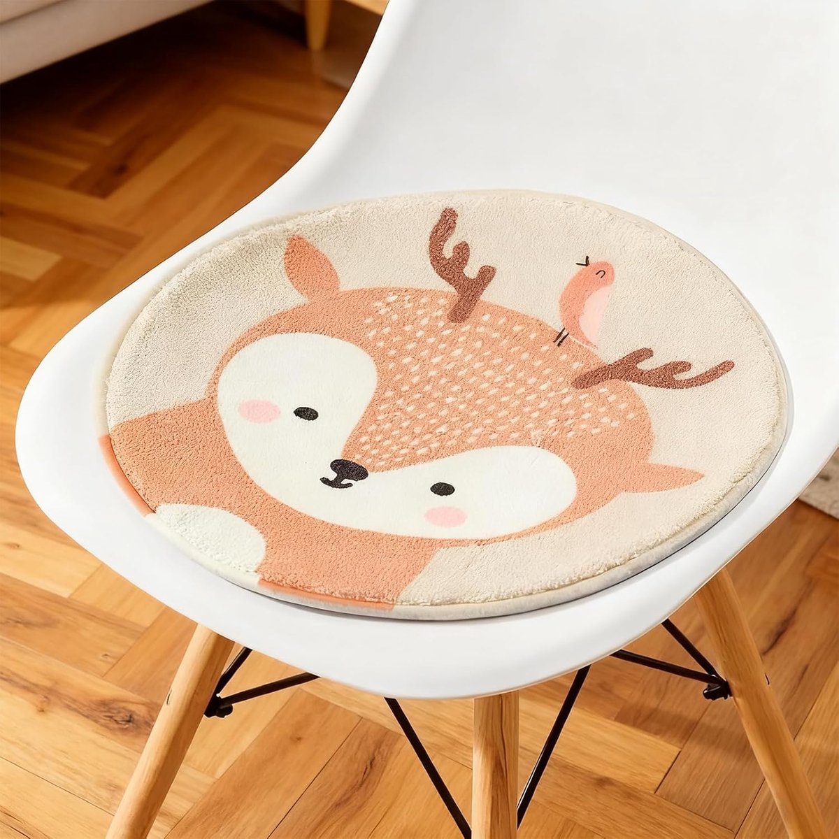 Zitkussen voor kinderen, rond zitkussen stoel kinderset, stoelkussen, rond, cartoon dier vloerkussen, zitkussen dier, vloerkussen voor slaapkamer, bank, stoel (30 x 30 cm)