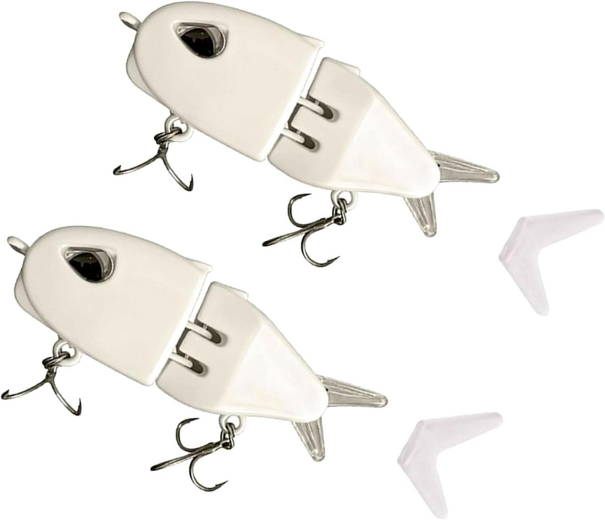 Mini Glide Bait - Kunstvis Set - Vissen Op Baars - Realistische Actie - 2 Stuks - Wit