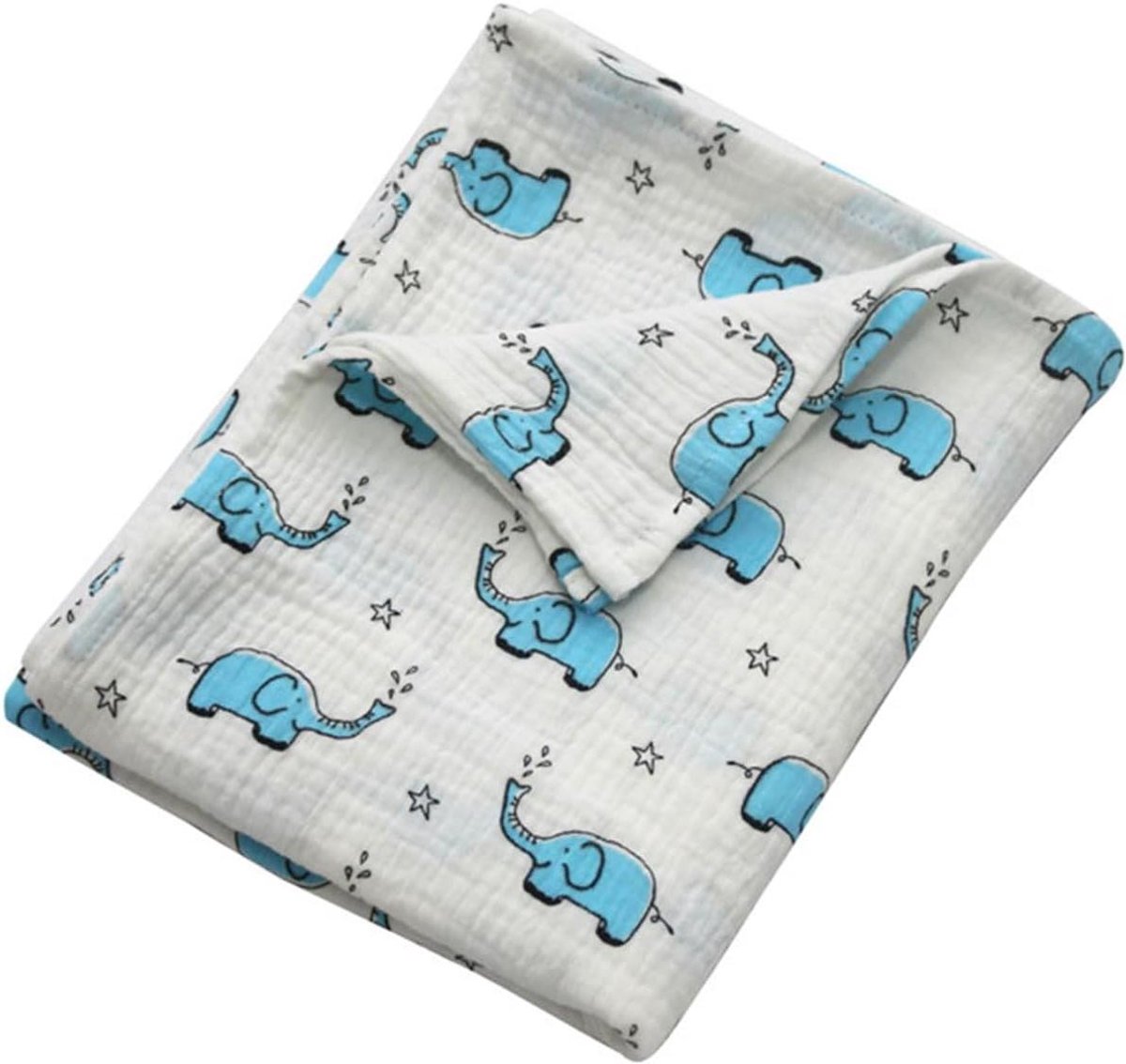 Baby Deken - Wikkeldoek Peuter - Comfortabel Inbakeren - Zacht Ademend Katoen - 80x110cm - Olifant