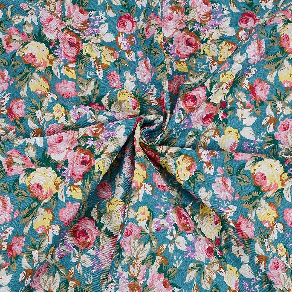Stoffen met bloemenprint, 1 yard en 160 cm, stofpakket met bladeren en bloemen, voorgesneden stof voor naaien en knutselen.