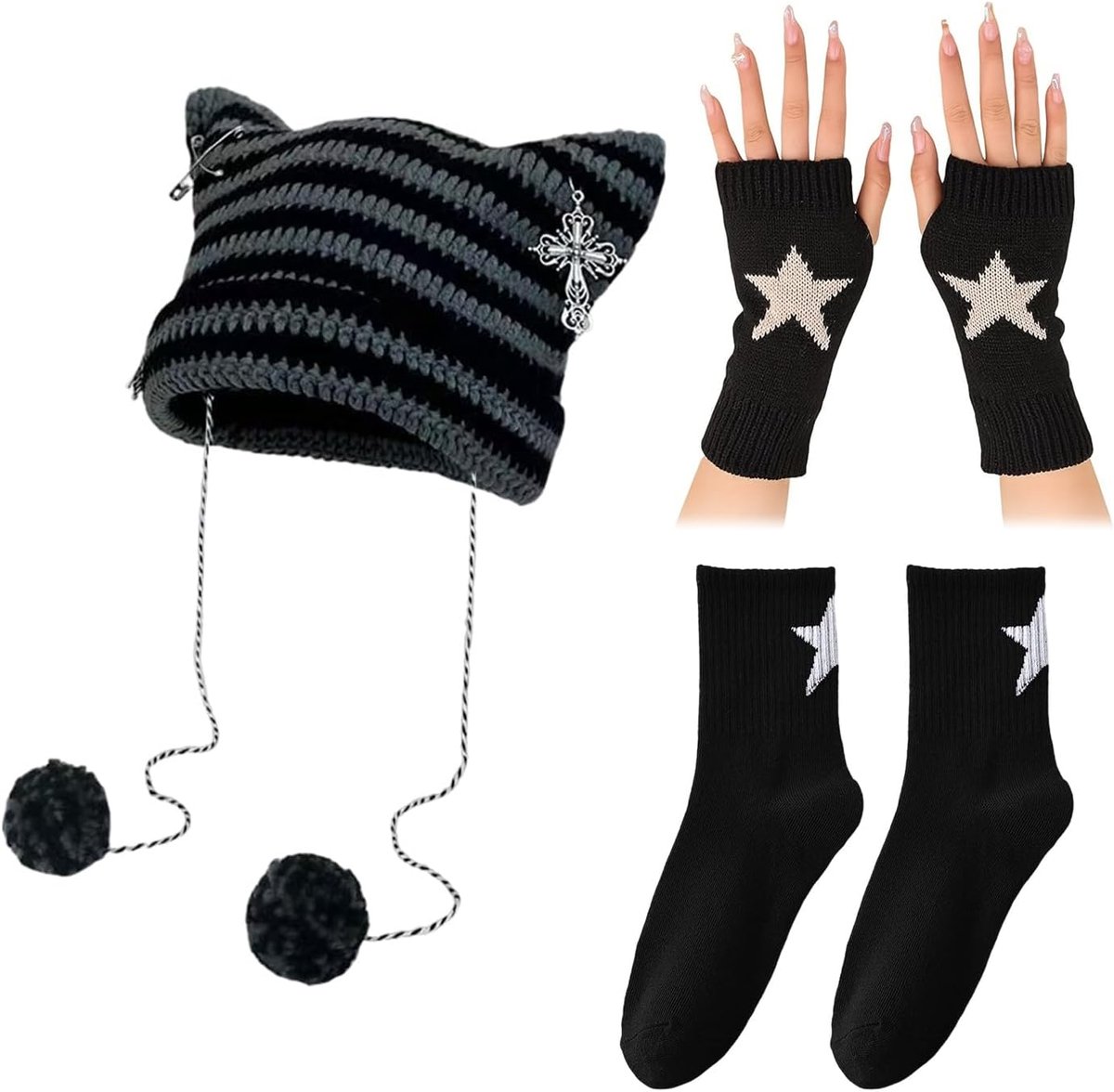 1 paillettenhoed, 1 stropdas met pailletten en 1 bril, kostuums voor podiumprestaties, elie-accessoires en gepersonaliseerde accessoires.