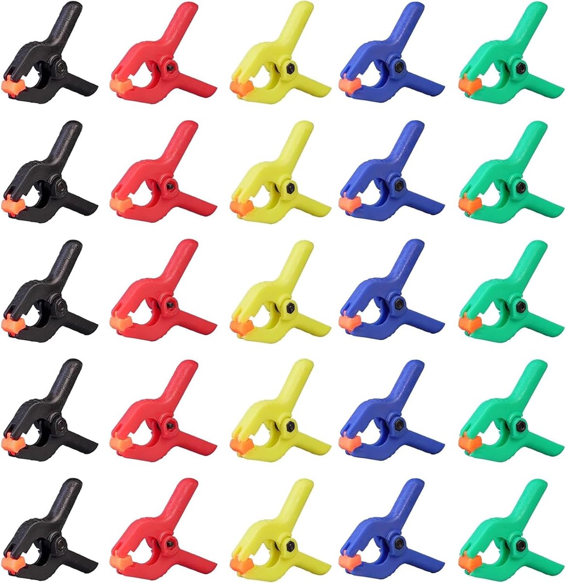 Veerklemmen, mini-veerklemmen, kleine spanklemmen, veerklemmen, kleine spanklemmen, voor doe-het-zelf projecten, fotostudio's, fotografie, achtergrond (5 kleuren)