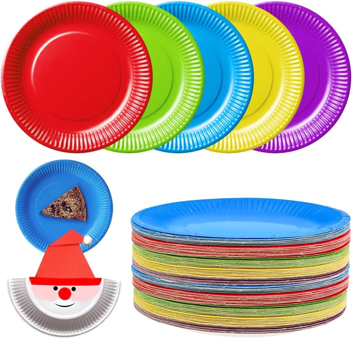 50 Stuks Kleurrijke Papieren Platen Party Servies Wegwerp Platen Servies Party Papieren Platen DIY voor Bruiloft Verjaardagsfeest