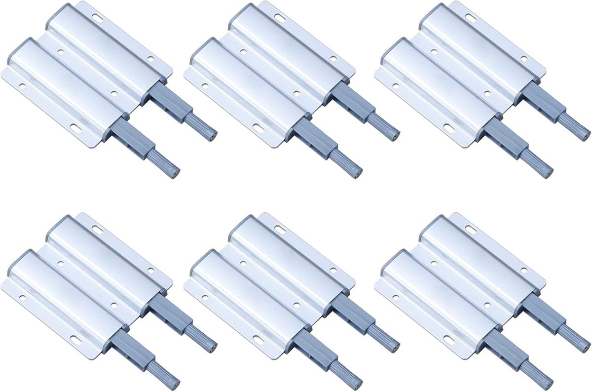 Versie Push to Open Deurvergrendelingen voor Keukenkast Kast Kledingkast Automatische Veerklep Touch Magnetische Sluiting voor Schroefbevestiging Pak van 6 Pcs