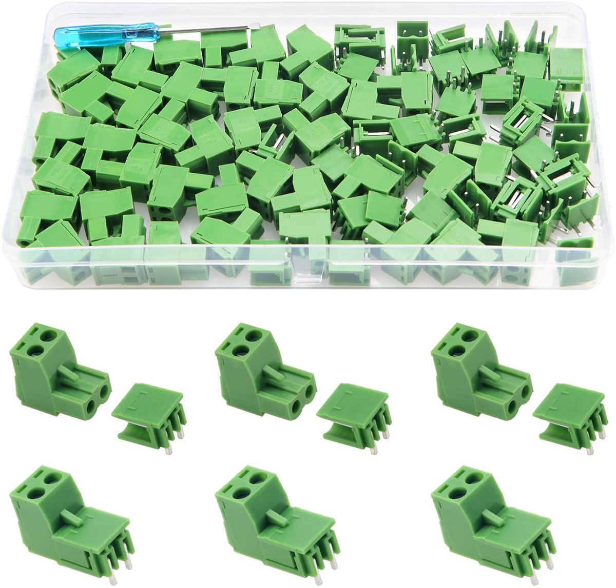 40 Paar PCB Mount Schroef Aansluitblok Pluggable, 5.08 mm 2 Pin PCB Aansluitblok Connector, voor PCB (Rechte Hoek)